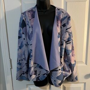 Chico's Purple Floral Open-Front Blazer